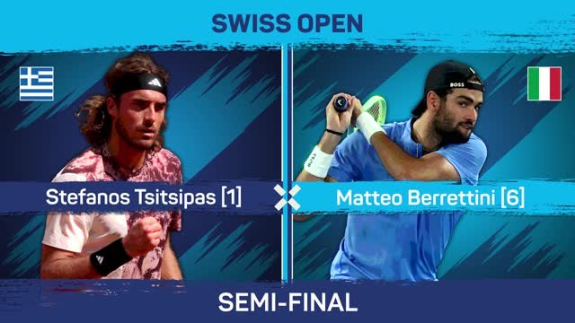 Berrettini beats Tsitsipas to reach third Swiss Open final