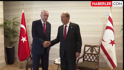 Cumhurbaşkanı Erdoğan'a KKTC'de filografi tablo hediye edildi