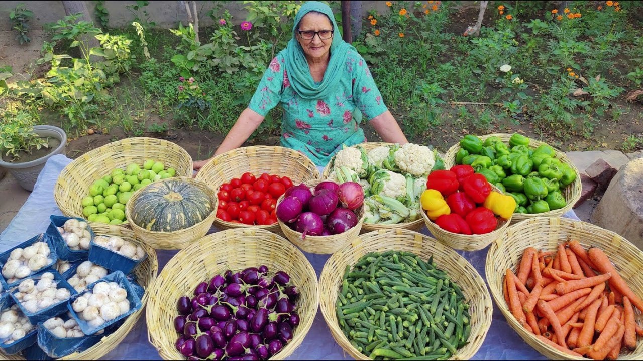 Colourful Vegetables Cooking by granny | Grandma Cooking | Food Recipe
