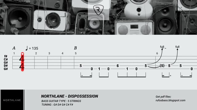 NORTHLANE - DISPOSSESSION [BASS TABS TUTORIAL]