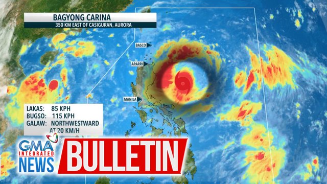 Bahagyang lumakas ang Tropical Storm #CarinaPH habang nasa Philippine Sea | GMA Integrated News Bulletin
