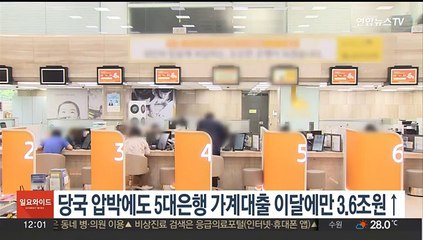 당국 압박에도 5대은행 가계대출 이달에만 3.6조원↑
