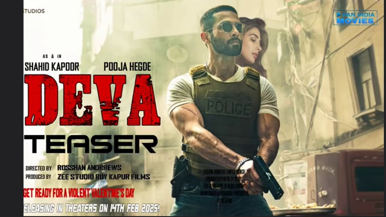 DEVA : TEASER | Shahid Kapoor | Pooja Hegde | ZEE Studio| Releasing in cinemas 14th feb 2025