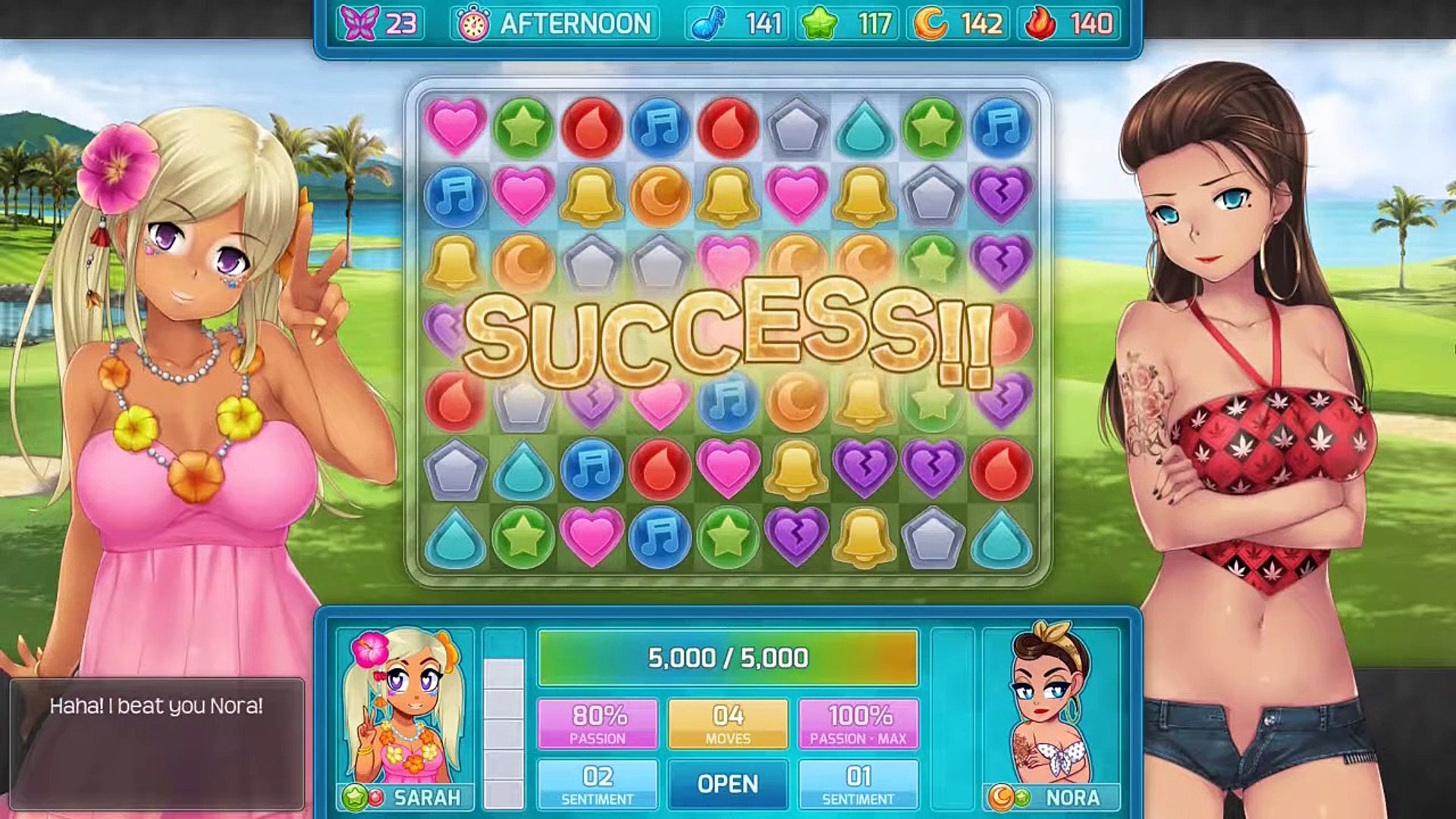 nora all dialogue events pairs Huniepop 2 Double date