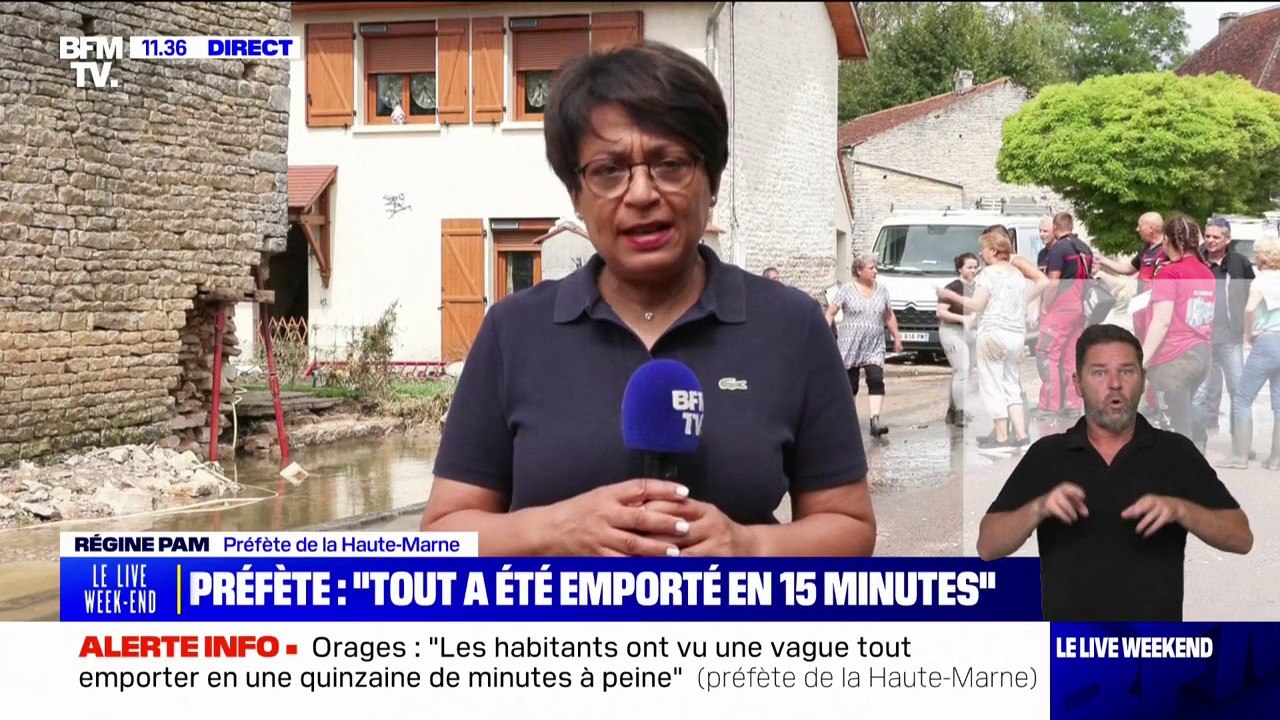 Orages: "Les habitants ont vu une vague tout emporter en une quinzaine de minutes à peine", indique la préfète de la Haute-Marne, Régine Pam