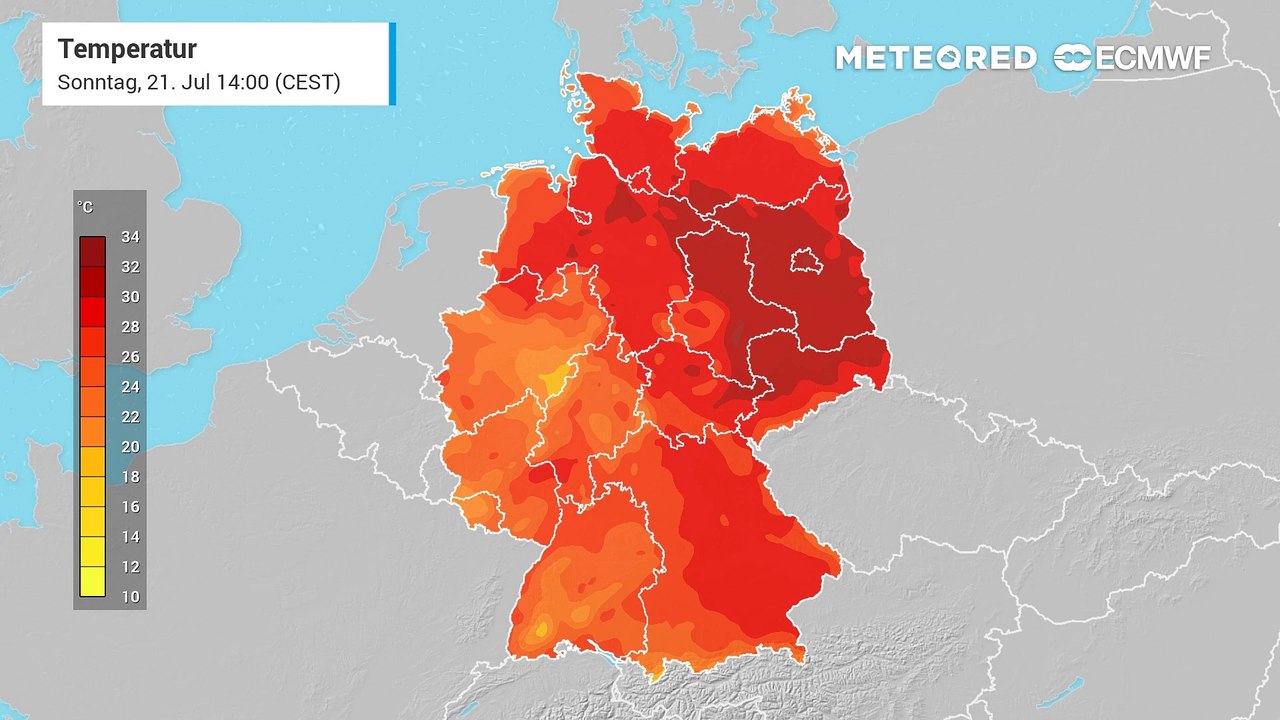 Nach Montag ist die hochsommerlich heiße Luft verbreitet ausgeräumt
