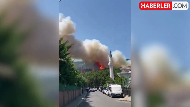 İstanbul'daki Aydos Ormanı'nda yangın çıktı! Alevler yerleşim yerlerine doğru ilerliyor