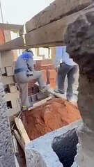 Hard Worker Mason Fixing Wall for Constration