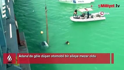 Göle düşen otomobil bir aileye mezar oldu