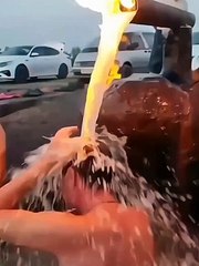 The strangest water spring in the world is in Russia which spews water and fire from the depths of the earth simultaneously