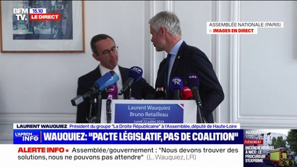 "Nous sommes indépendants et nous le resterons": Laurent Wauquiez exclut de participer à une coalition gouvernementale