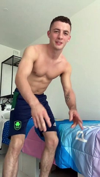 Watch: Gymnast's shocking video testing the 'anti-sex' beds at the Paris Olympics