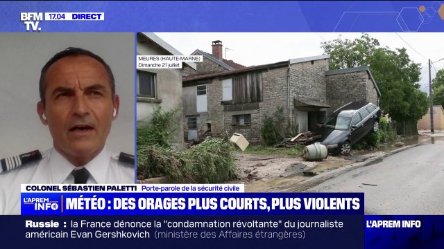 Orages: Plus de 500 sapeurs-pompiers étaient mobilisés et environ 400 opérations de secours ont été effectuées samedi, déclare Sébastien Paletti (sécurité civile)