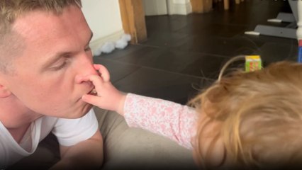 Jealous doggo unapologetically interrupts cute dad-daughter moment
