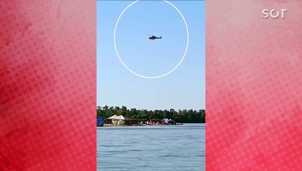 Helicóptero dos Bombeiros faz pouso forçado no Rio Araguaia; Piloto sofre ferimentos leves