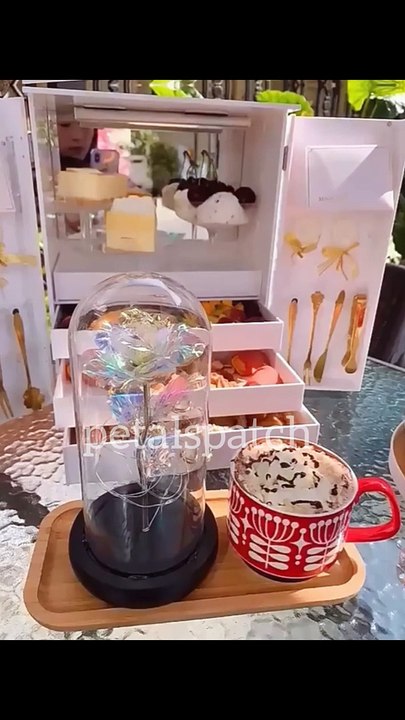 Preserved flower glass cover rose