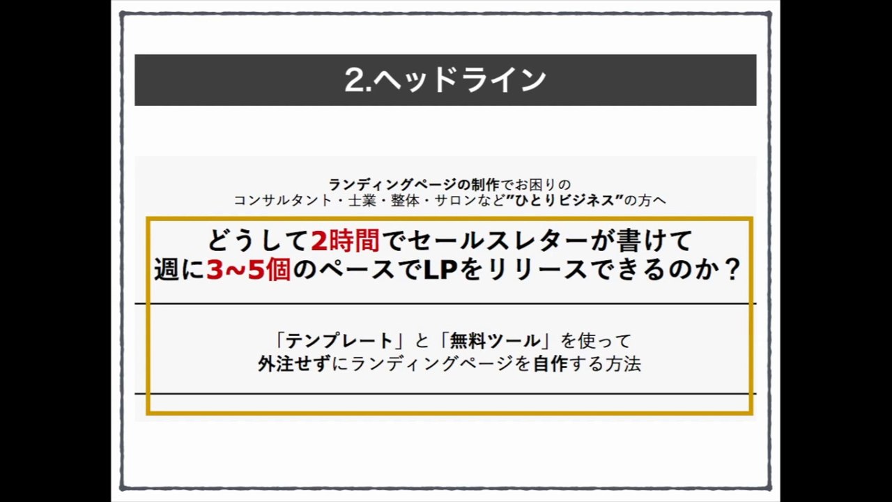 23. ランディングページ穴埋めライティングテンプレートの使い方