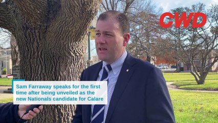 Sam Farraway speaks for the first time after being unveiled as the new Nationals candidate for Calare