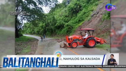 Ilang tipak ng bato, nahulog sa kalsada dahil sa pag-ulan | Balitanghali