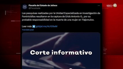 Detienen al presunto responsable del feminicidio de la estudiante del CUCEA