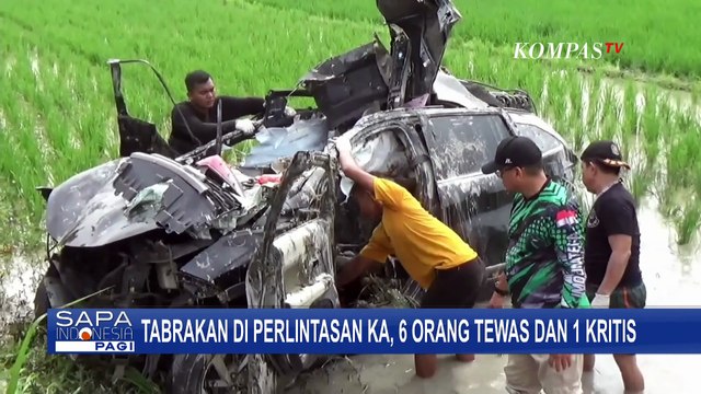 Akibat Mobil Tertabrak Kereta Api di Perlintasan Tanpa Palang, 6 Orang Tewas dan 1 Kritis