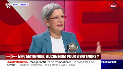 Matignon: Sandrine Rousseau estime qu'un "ticket" Huguette Bello-Laurence Tubiana "permettrait de sortir de l'ornière"