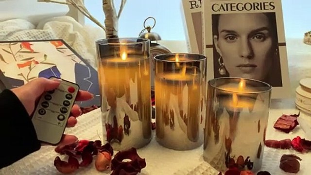 3Pcs Set 4/5/6 inches Led Flameless Electric Candles Lamp Real Wax