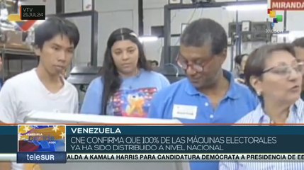 Distribuidas el 100% de las máquinas electorales en Venezuela