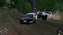 White Bronco dirt road police chase (BeamNG Drive)