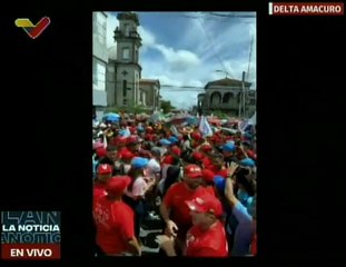 Pueblo se concentra en principales vías de Delta Amacuro en apoyo al candidato Nicolás Maduro