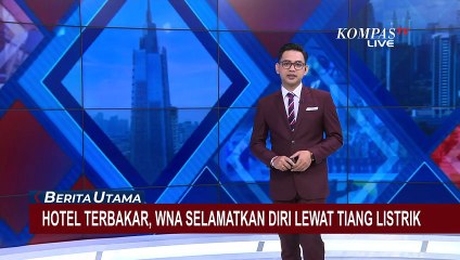 Detik-Detik WNA Selamatkan Diri dari Kebakaran Hotel di Bali dengan Meluncur dari Tiang Listrik