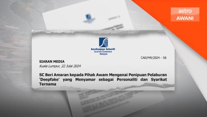 SC beri amaran mengenai penipuan pelaburan 'Deepfake'