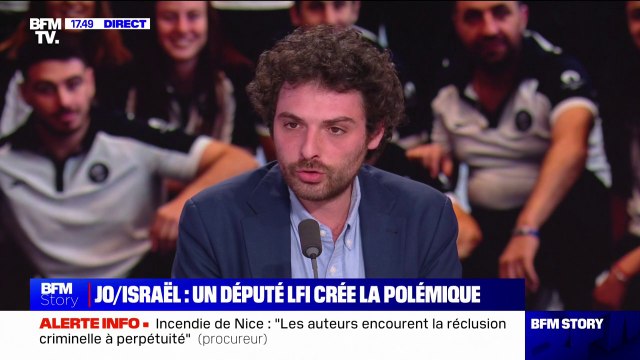 Il met une cible sur le dos de ces athlètes : Samuel Lejoyeux (UEJF) réagit aux propos de Thomas Portes (LFI), selon qui les sportifs israéliens ne sont pas les bienvenus aux JO de Paris
