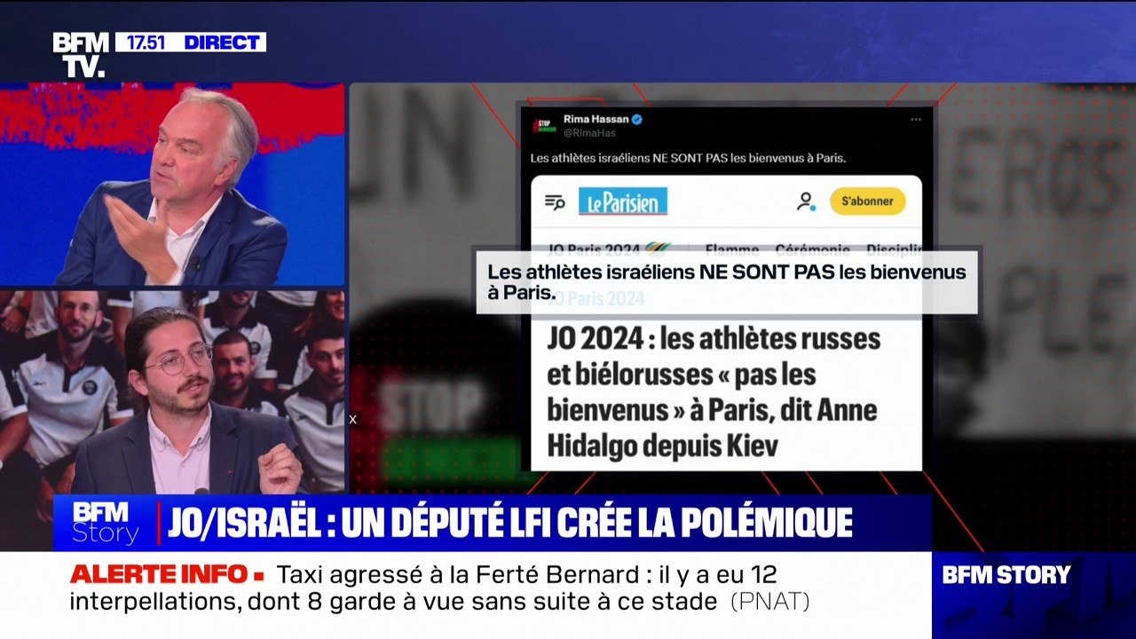 Aurélien Le Coq (LFI): "On ne veut pas qu'il puisse y avoir de drapeaux israéliens dans ces JO au moment où le gouvernement d'extrême droite israélien est en train de commettre un génocide"