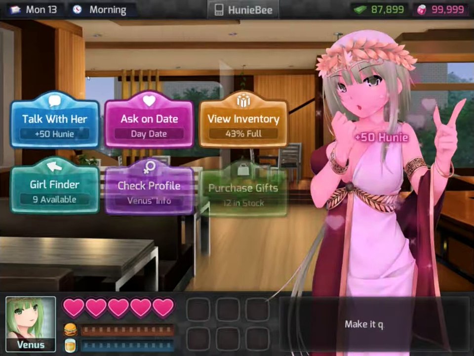 venus all questions HuniePop