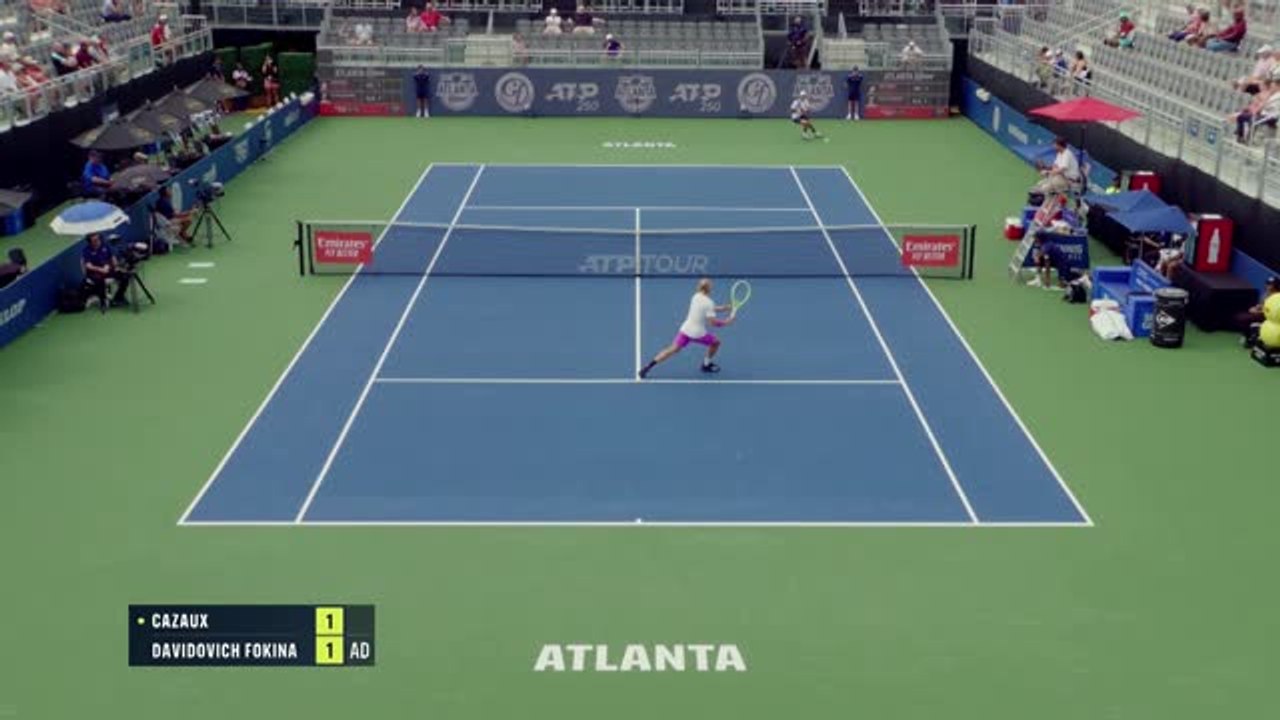 Atlanta - Cazaux bute d'entrée sur Davidovich F...