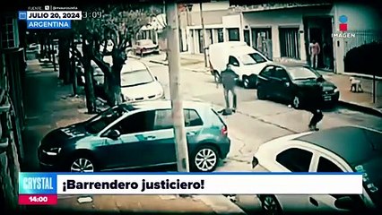 VIDEO: Barrendero evita un asalto