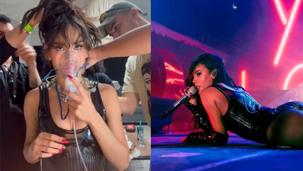 Danna preocupa a sus fans al usar mascarilla de oxigeno en medio de un concierto en Saltillo