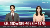 철원 시간당 74㎜ 폭포비…중북부 밤사이 폭우 계속