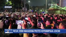 Unjuk Rasa Mahasiswa Protes Kepemimpinan Presiden Jokowi di Kawasan Patung Kuda Berujung Ricuh