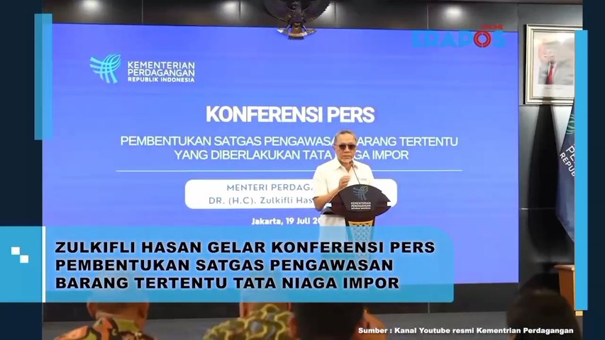 Zulkifli Hasan Gelar Konferensi Pers Pembentukan Satgas Pengawasan Barang Tertentu Tata Niaga Impor