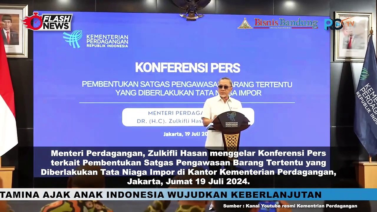 Zulkifli Hasan Gelar Konferesi Pers Pembentukan Satgas Pengawasan Barang Tertentu Tata Niaga Impor