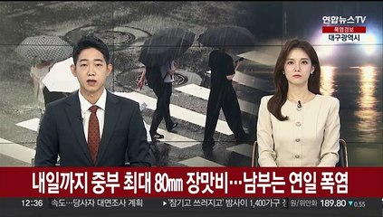 내일까지 중부 최대 80㎜ 장맛비…남부는 연일 폭염