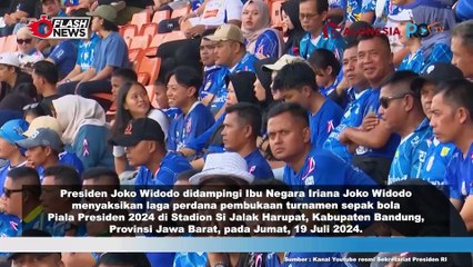 Presiden Jokowi dan Ibu Iriana Saksikan Laga Perdana Piala Presiden 2024