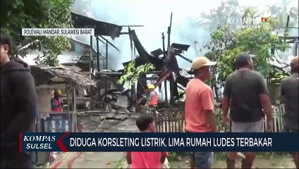 Diduga Korsleting Listrik, Lima Rumah Ludes Terbakar