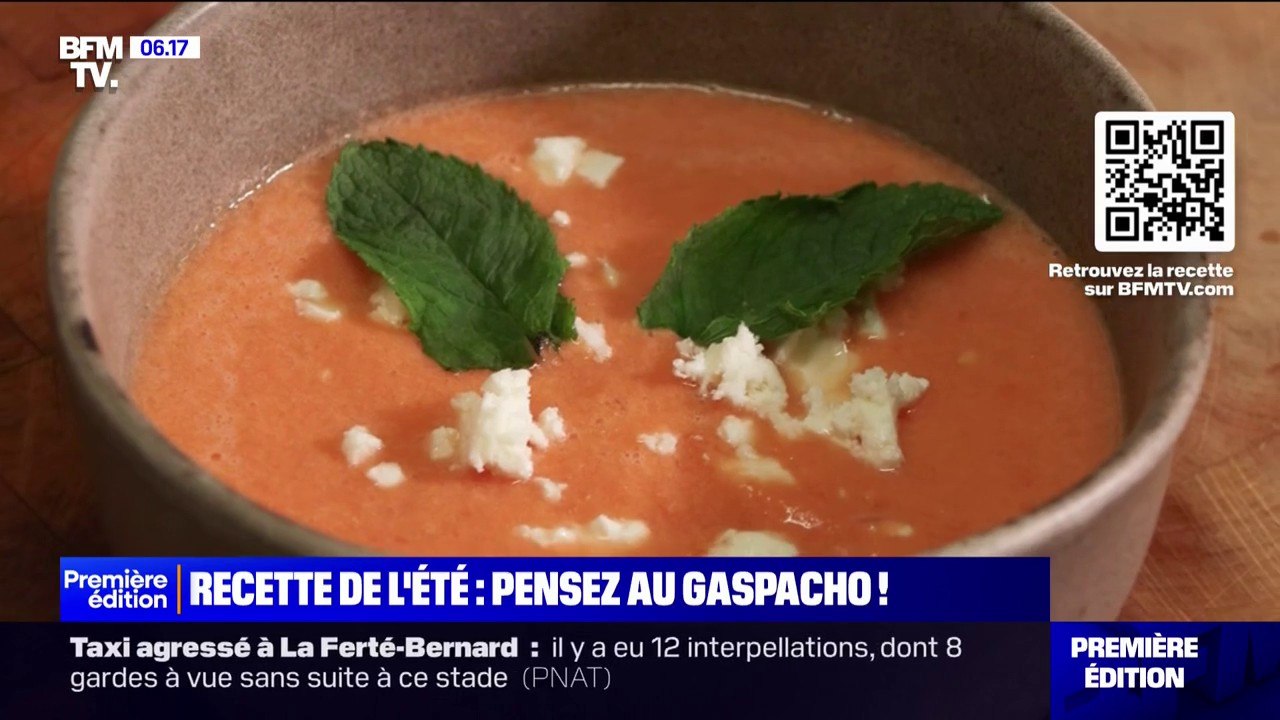 Recette de l'été avec une cheffe: le gaspacho de pastèque avec émiettés de feta et menthe