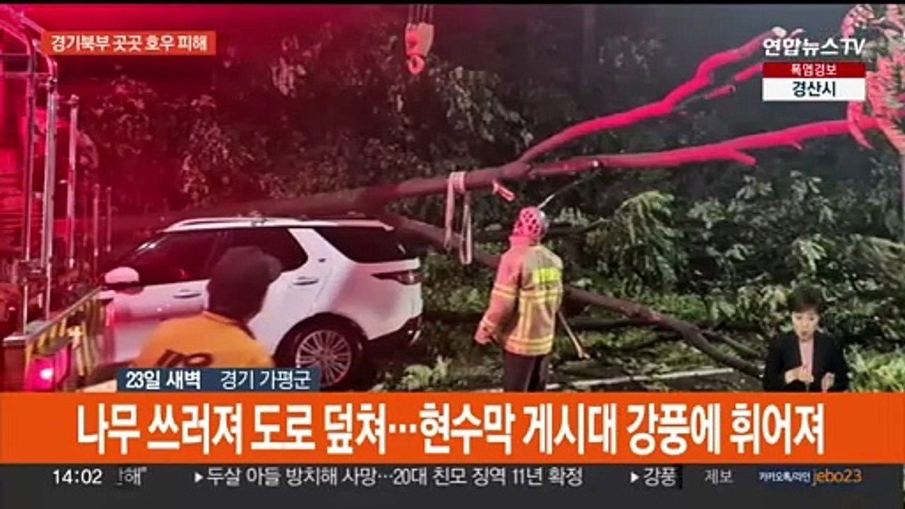 엘리베이터 침수되고 나무 쓰러져…경기 북부 호우 피해 잇따라