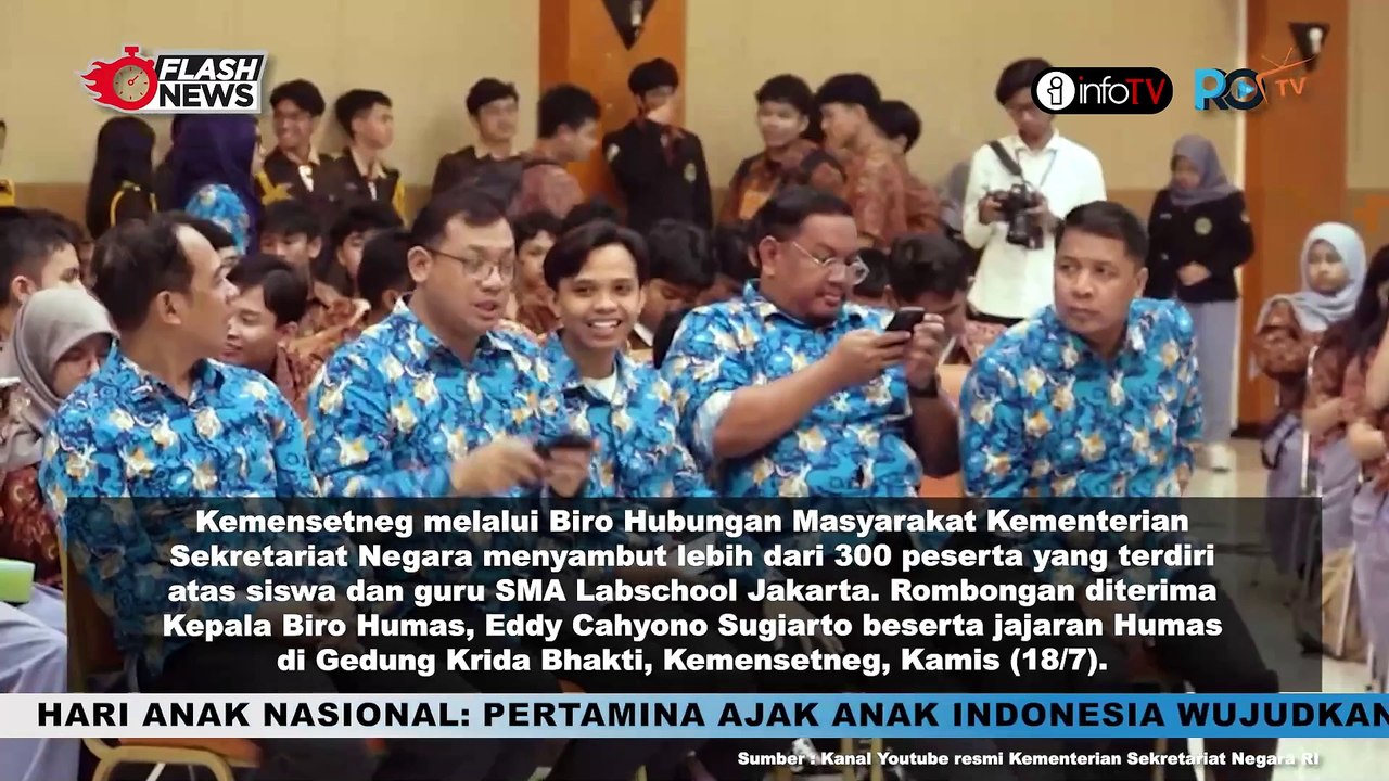 GAUNGKAN PERAYAAN HUT RI KE-79 KEMENSETNEG TERIMA KUNJUNGAN SMA LABSCHOOL JAKARTA