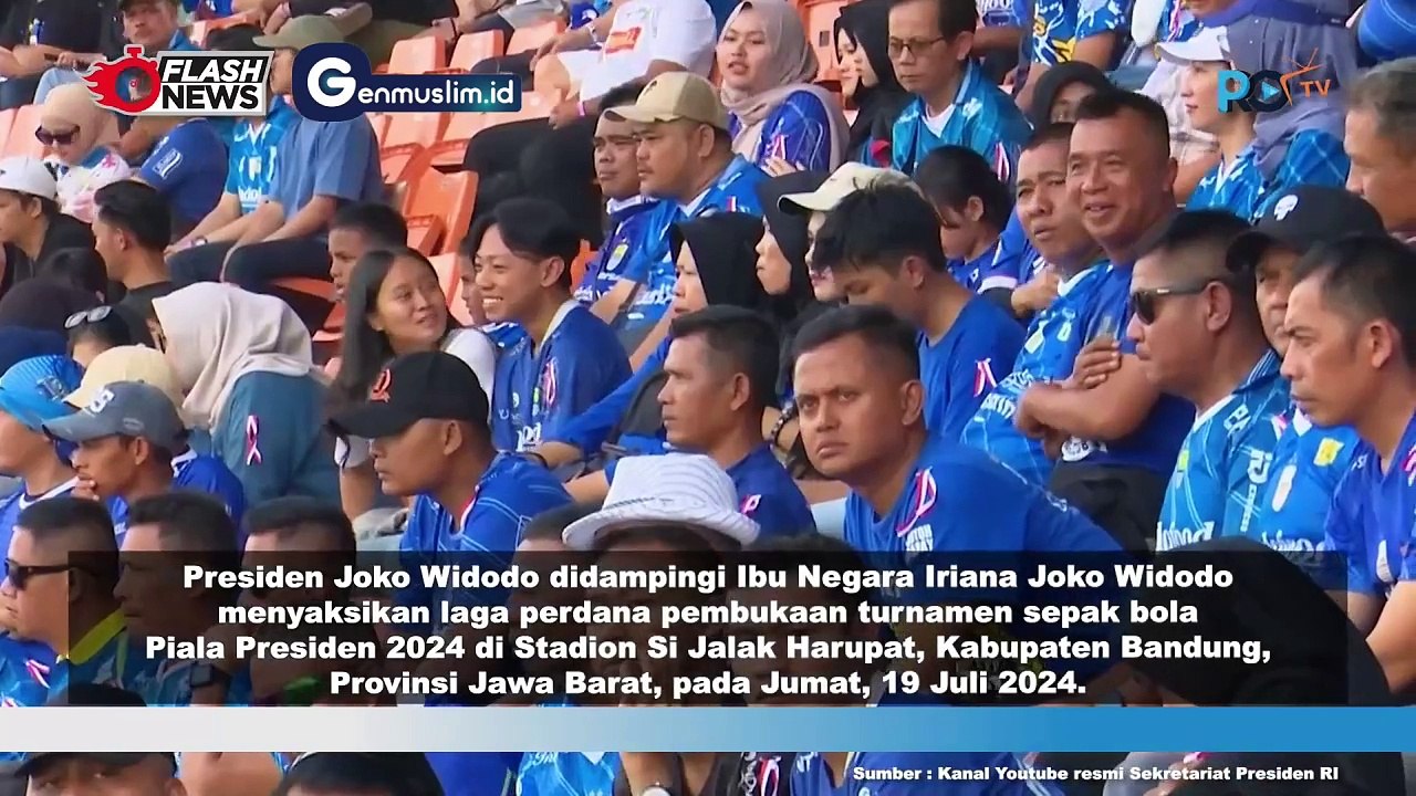 Presiden Jokowi dan Ibu Iriana Saksikan Laga Perdana Piala Presiden 2024