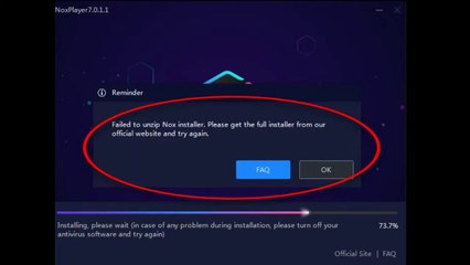 How to Fix install problem NOX Player. failed to unzip nox player installer stuck.